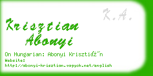 krisztian abonyi business card